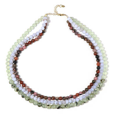 Collier en argent et Rhodonite