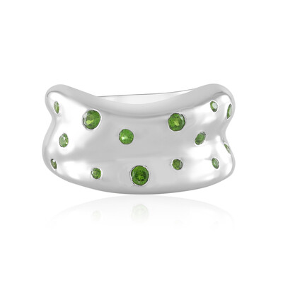 Bague en argent et Diopside de Russie (de Melo)