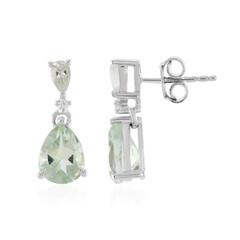 Boucles d'oreilles en argent et Améthyste verte