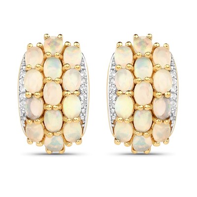 Boucles d'oreilles en argent et Opale Welo