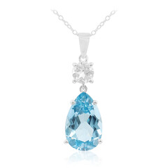 Collier en argent et Topaze bleu ciel