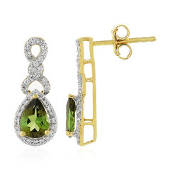 Boucles d'oreilles en argent et Tourmaline verte