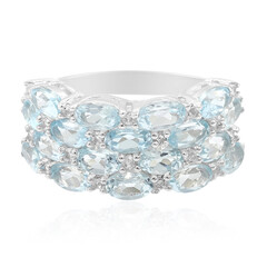 Bague en argent et Topaze bleu ciel