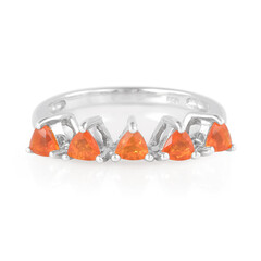 Bague en argent et Opale de feu impériale du Jalisco