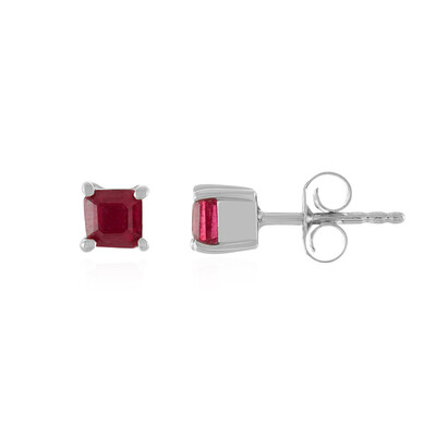 Boucles d'oreilles en argent et Rubis de Madagascar