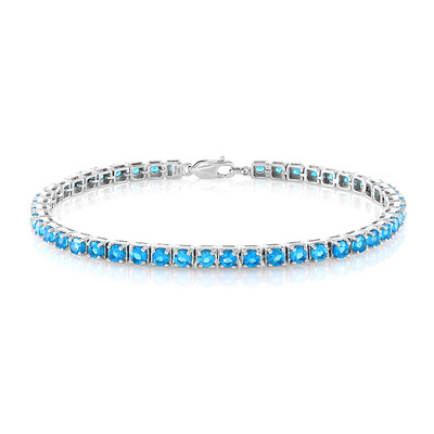 Bracelet en argent et Apatite bleu néon