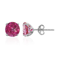 Boucles d'oreilles en argent et Topaze mystique rose