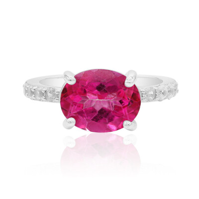 Bague en argent et Topaze rose