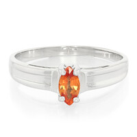 Bague en argent et Saphir orange