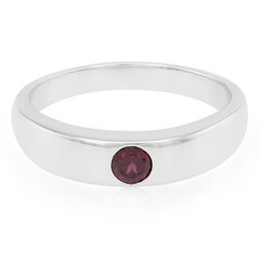 Bague pour homme en argent et Rhodolite du Brésil
