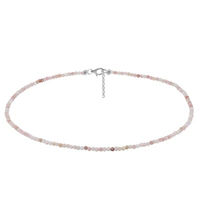 Collier en argent et Opale rose