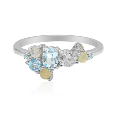 Bague en argent et Topaze bleu ciel