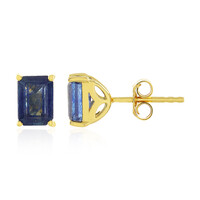 Boucles d'oreilles en argent et Saphir bleu de Madagascar