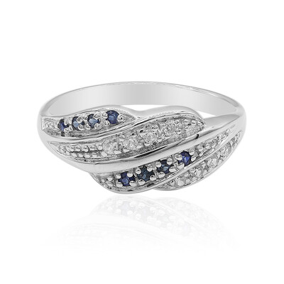 Bague en argent et Saphir bleu