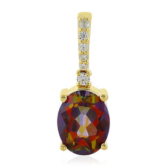 Pendentif en argent et Topaze mystique sienne