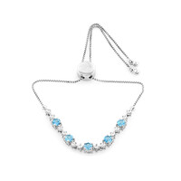 Bracelet en argent et Topaze bleu Suisse