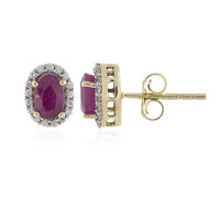 Boucles d'oreilles en or et Rubis