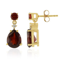 Boucles d'oreilles en argent et Grenat Hessonite