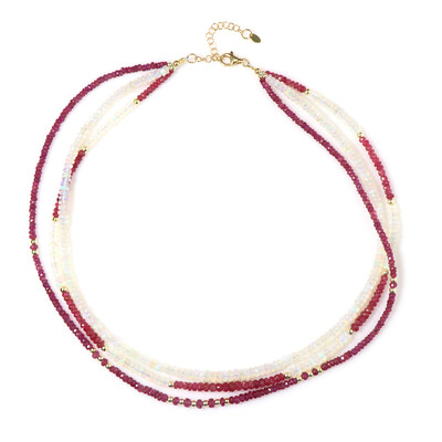Collier en argent et Rubis du Mozambique (Riya)
