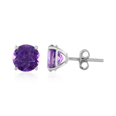 Boucles d'oreilles en argent et Améthyste de Zambie