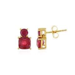 Boucles d'oreilles en argent et Rubis de Madagascar