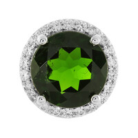 Pendentif en argent et Diopside de Russie