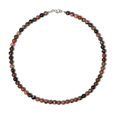 Collier en argent et Rhodonite
