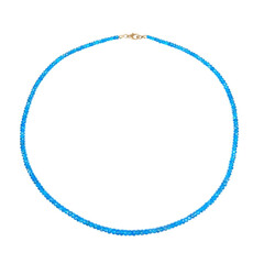 Collier en or et Apatite bleu néon