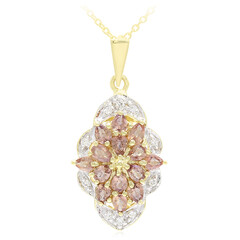 Collier en or et Saphir Padparadscha non chauffé (AMAYANI)