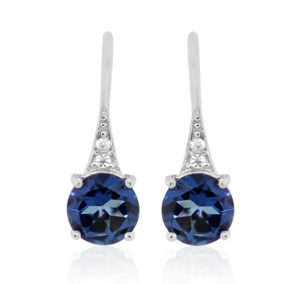 Boucles d'oreilles en argent et Topaze bleu roi
