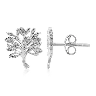 Boucles d'oreilles en argent et Diamant I3 (I)
