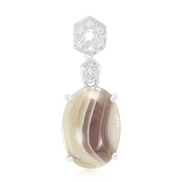 Pendentif en argent et Agate du Botswana