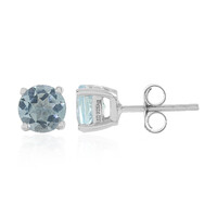 Boucles d'oreilles en argent et Topaze bleu ciel