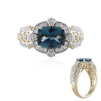 Bague en or et Topaze bleu de Londres (SUHANA)