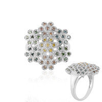 Bague en argent et Diamant jaune I2