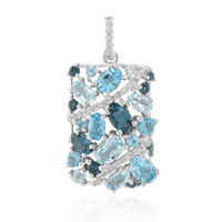Pendentif en argent et Topaze bleu Suisse