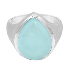 Bague en argent et Calcédoine d'eau