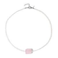 Collier en argent et Quartz rose