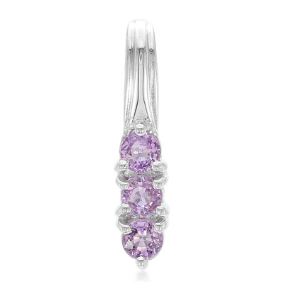 Pendentif en argent et Saphir pourpre de Ceylan non chauffé