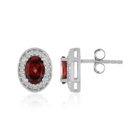Boucles d'oreilles en argent et Grenat du Mozambique
