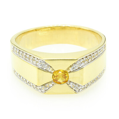 Bague pour homme en argent et Grenat mandarine