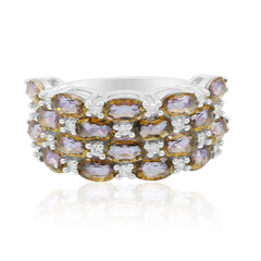 Bague en argent et Quartz champagne mystique