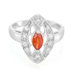 Bague en argent et Rubis rouge du soir