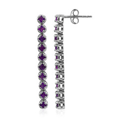 Boucles d'oreilles en argent et Améthyste de Zambie
