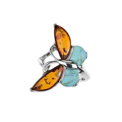 Bague en argent et Ambre baltique (dagen)