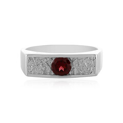 Bague pour homme en argent et Grenat Rhodolite