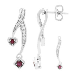 Boucles d'oreilles en argent et Rubis