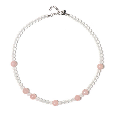 Collier en argent et Quartz rose