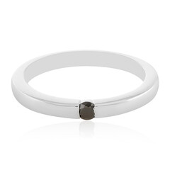 Bague en argent et Diamant noir