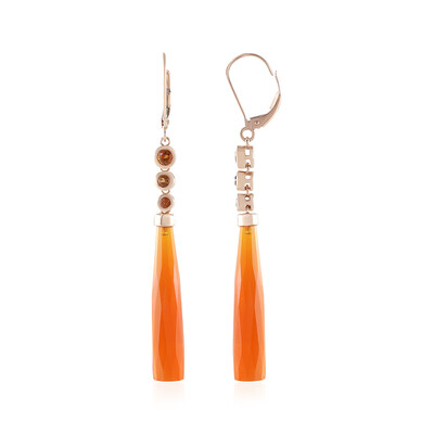 Boucles d'oreilles en or et Calcédoine rouge (KM by Juwelo)